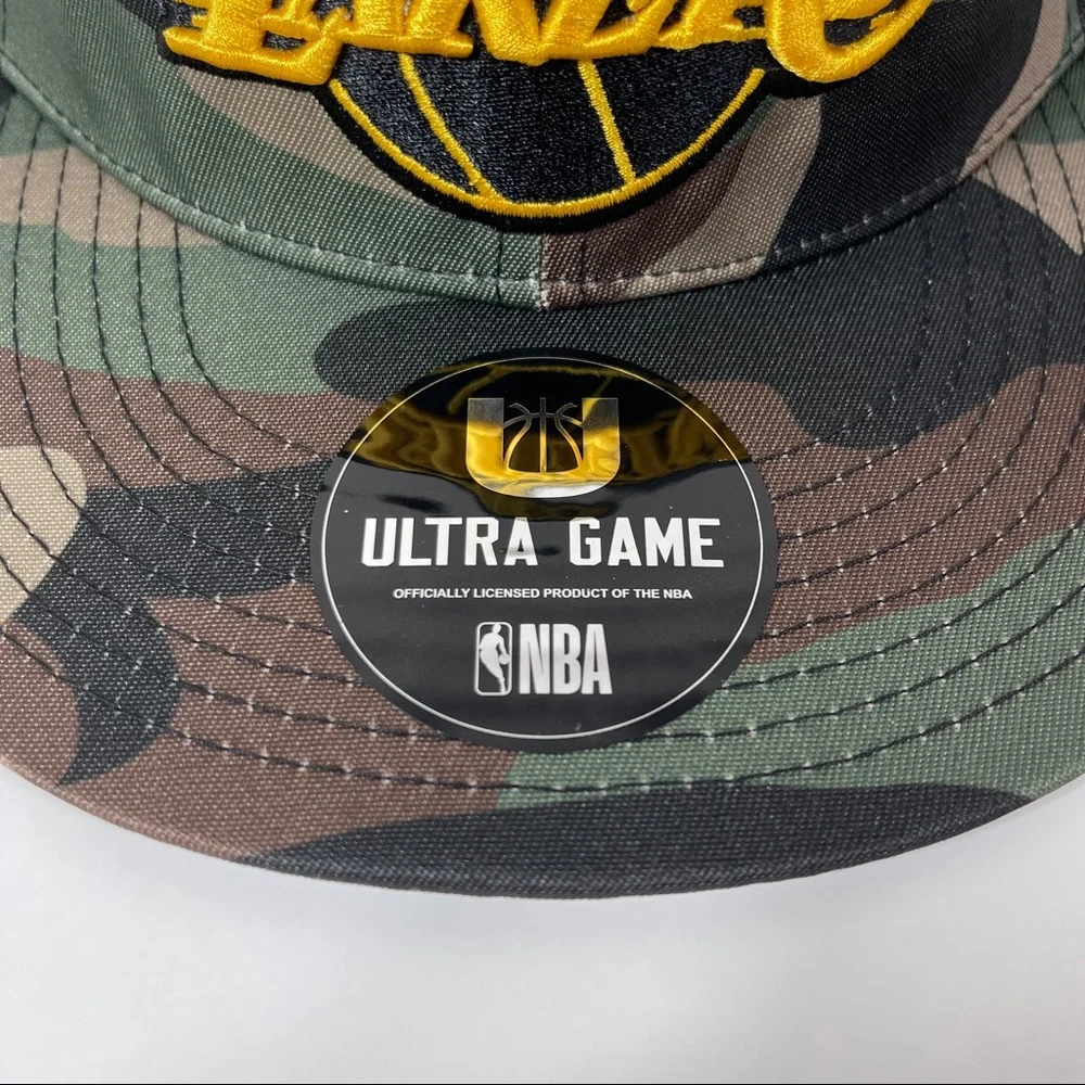 ULTRA GAME LOS ANGELES LAKERS SNAPBACK HAT CAP CAMO NBA BASKETBALL CAMOUFLAGE NE - Picture 7 of 7